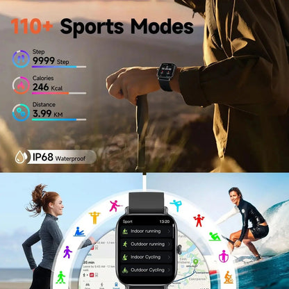 2025 Smart Watch for Men Women, 2.0 Inch HD Large Screen Bluetooth Calling Fitness Tracker with Heart Rate Sleep Monitor, IP68 Waterproof 100+ Sports Modes for Running Gym Hiking Activity Tracker - Brian Marshalls Electronics