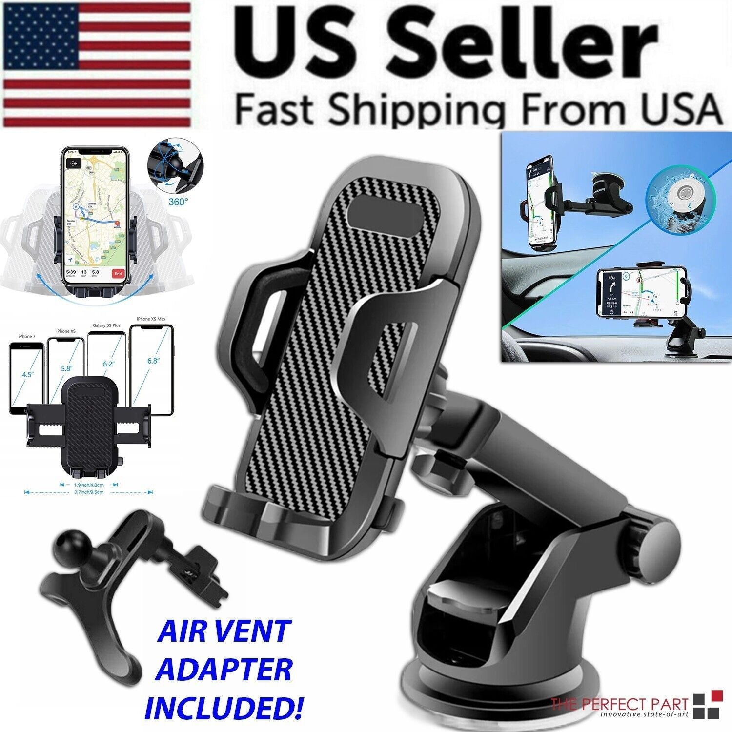 360 Universal Mount Holder Car Stand Windshield For Mobile Cell Phone - Brian Marshalls Electronics