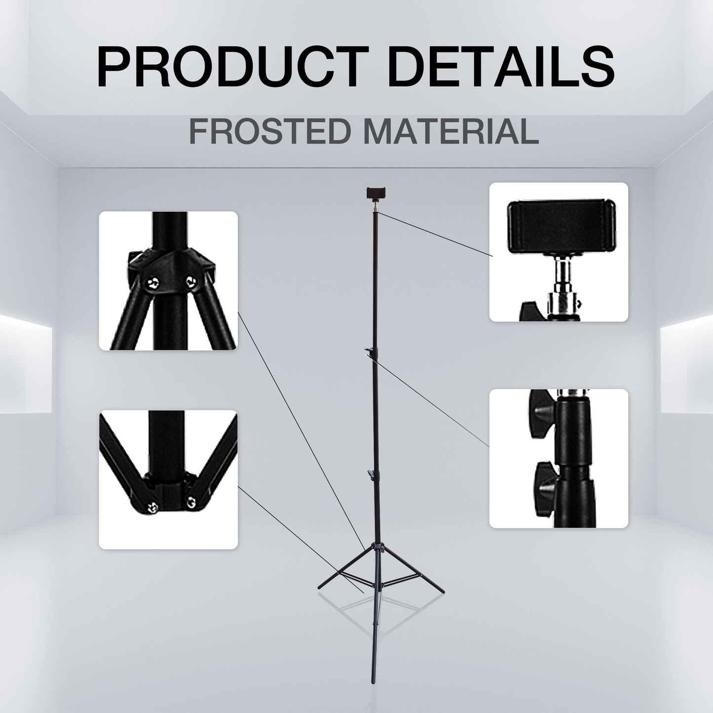 78in Phone Tripod Stand selfie stick with ring light