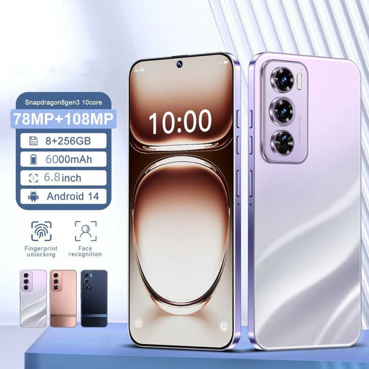 8GB+256GB Reno12 Pro Android 13 Smartphone - 6.8"HD Display, 6000mAh Battery, Unlocked Cell Phone For Global Use (Gradient Purple)