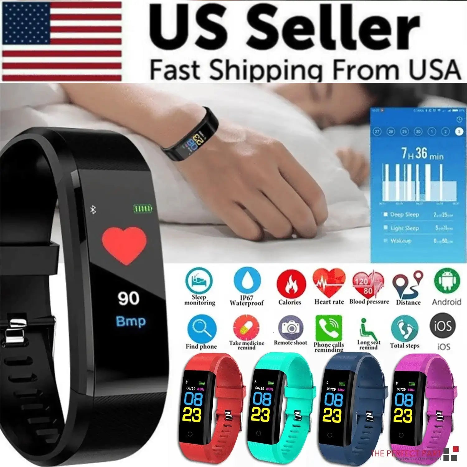Fitness Smart Watch Activity Tracker Heart Rate For Women Men Oxygen BP Monitor - Brian Marshalls Electronics