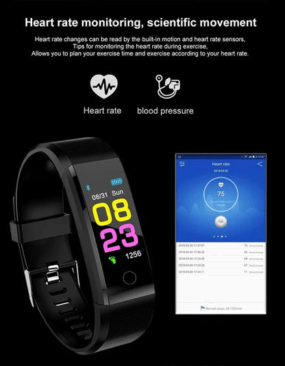 Fitness Smart Watch Activity Tracker Heart Rate For Women Men Oxygen BP Monitor - Brian Marshalls Electronics
