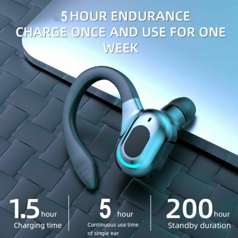 New Bluetooth 5.1 Headset Wireless Earbuds Earphones Stereo Headphones Ear Hook - Brian Marshalls Electronics