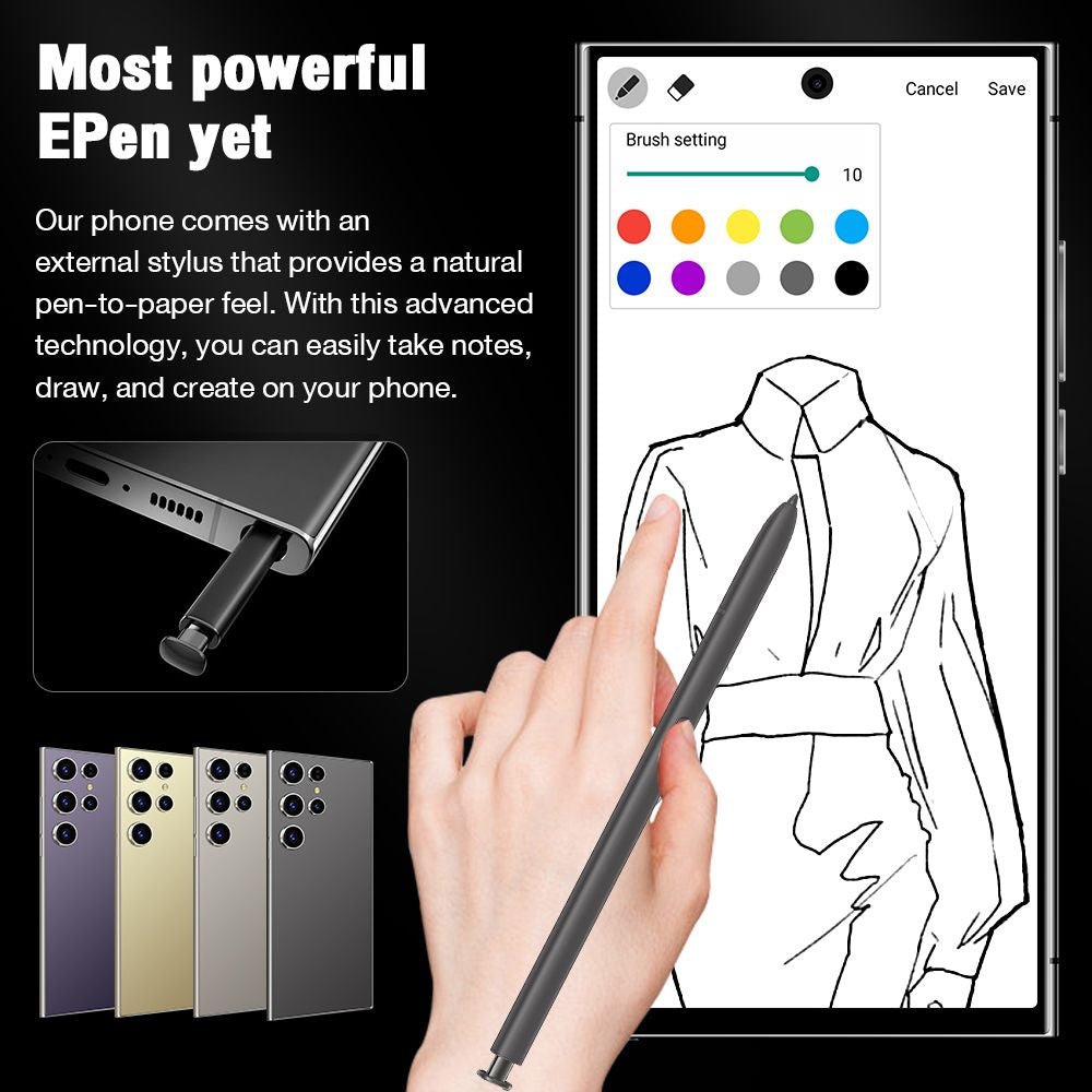 S24 Ultra Cell Phone 5G Unlocked Phone,Smartphone with Tool Pen, Android 14.0 Cell Phone 8GB+256GB Dual SIM Dual Standby OTG - Brian Marshalls Electronics