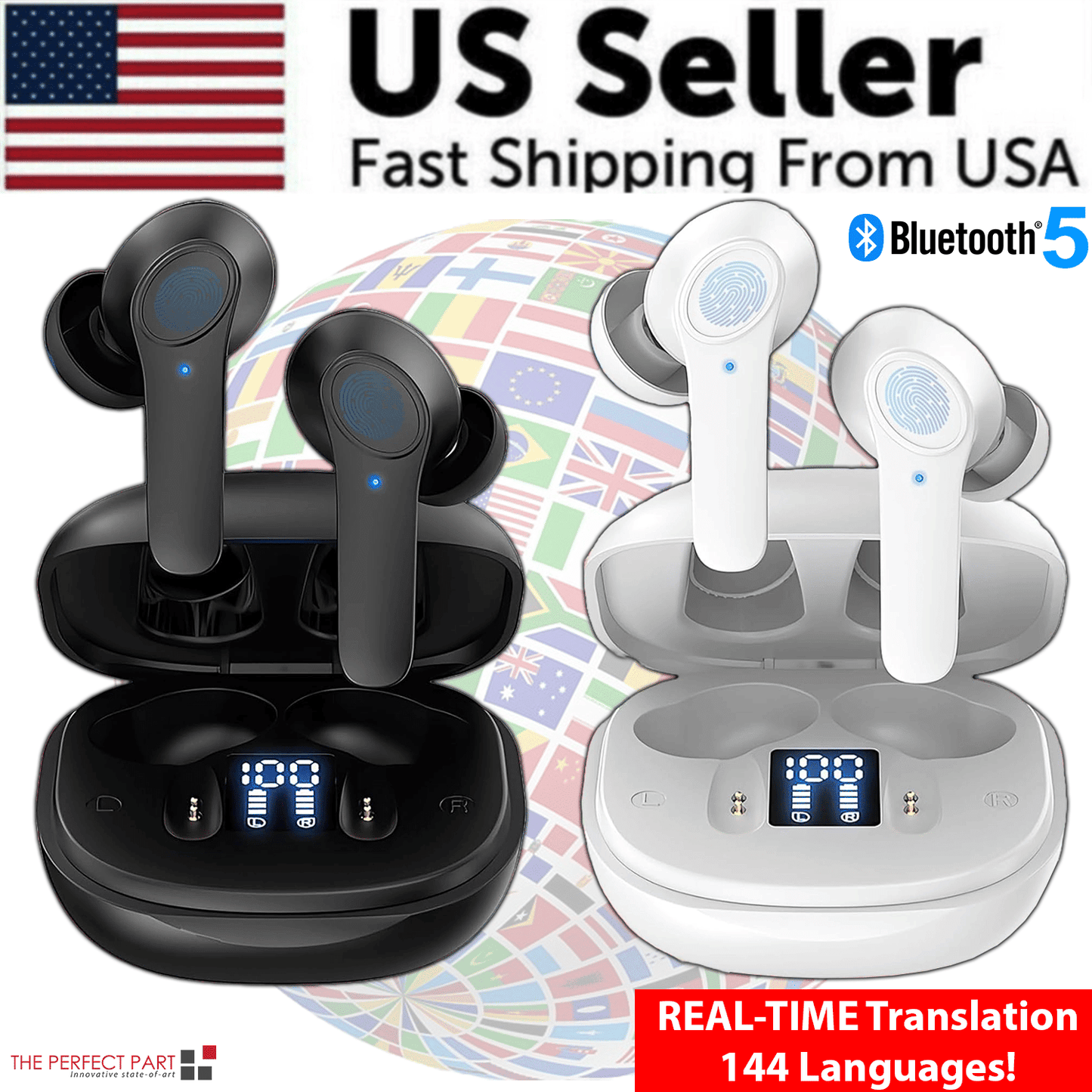 Translator Earbuds 144 Languages Real Time Online OffLine Translation Earphones - Brian Marshalls Electronics