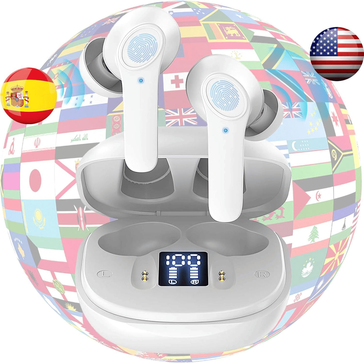 Translator Earbuds 144 Languages Real Time Online OffLine Translation Earphones - Brian Marshalls Electronics