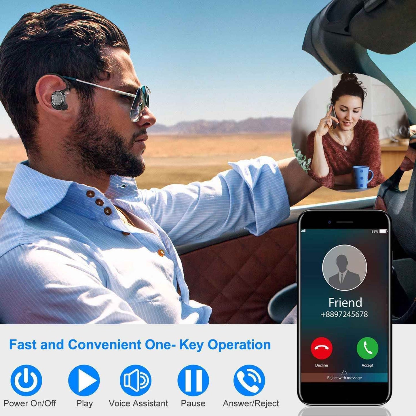 TWS wireless earbuds Bluetooth 5.0 noise cancelling in - ear earphones - Brian Marshalls Electronics